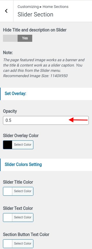 set slider