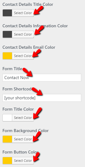 select Contact Page template