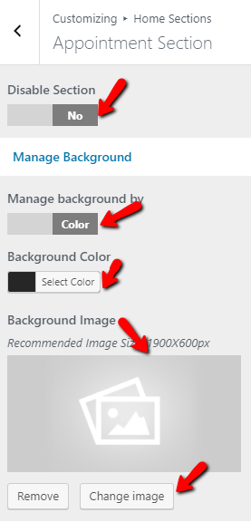 set contact section