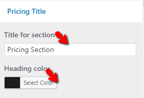 set Pricing section