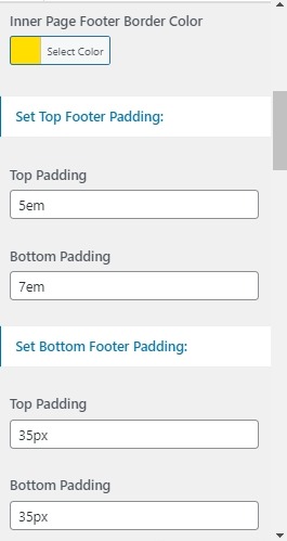 set footer Section