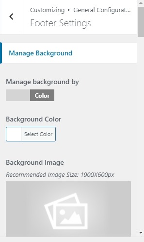 set Footer section