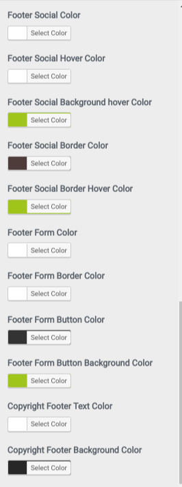 set Footer section