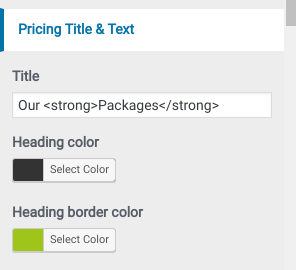 set Pricing section