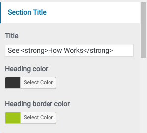 set work section