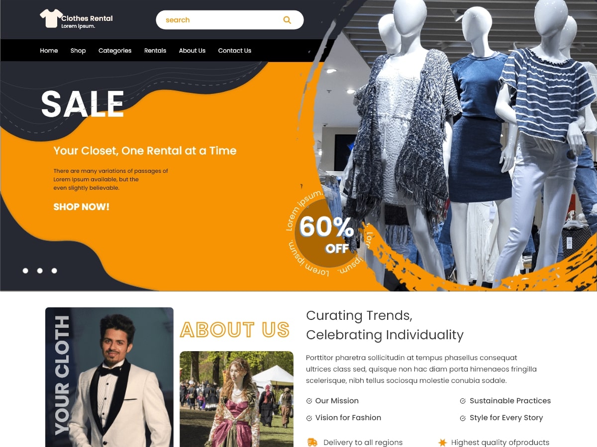 rental-cloths pro wordpress theme