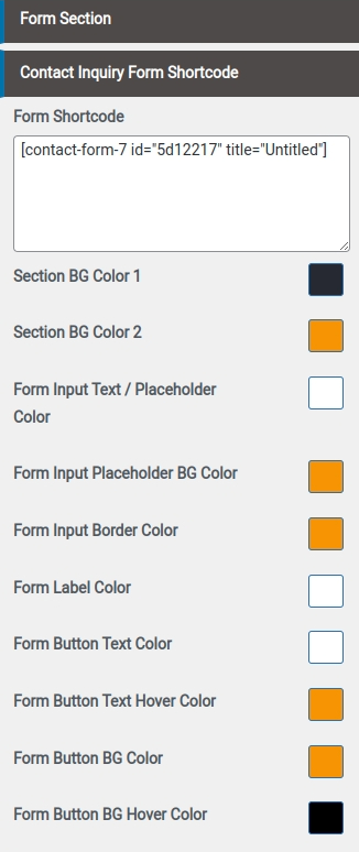 set contact section