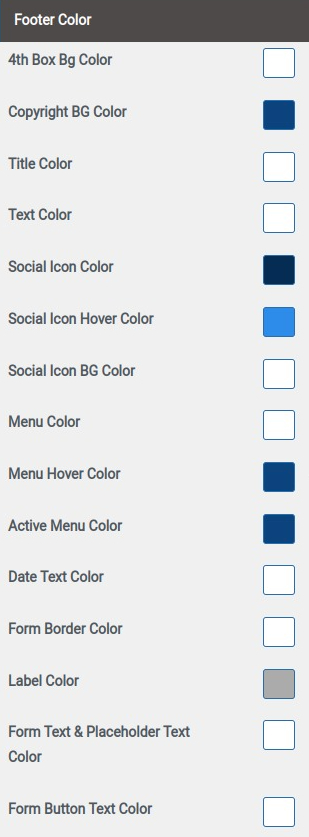 set Footer section