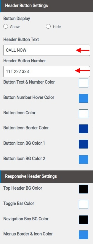 Set Header contact 