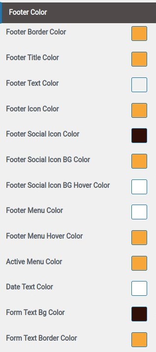 set Footer section