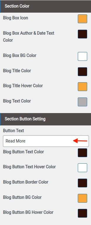 set Blog section