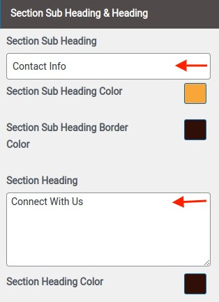 set contact section