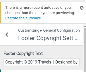 set Footer section