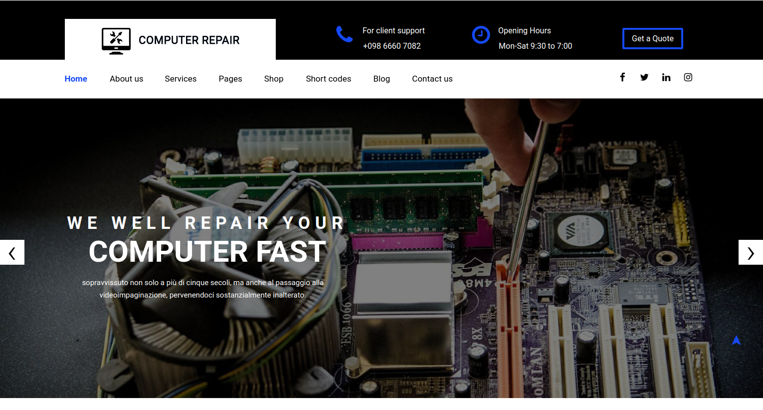 Computer-Repair shop wordpress theme