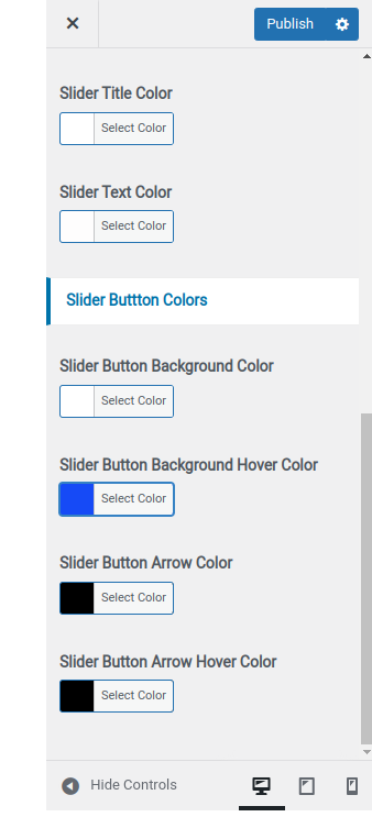 set slider