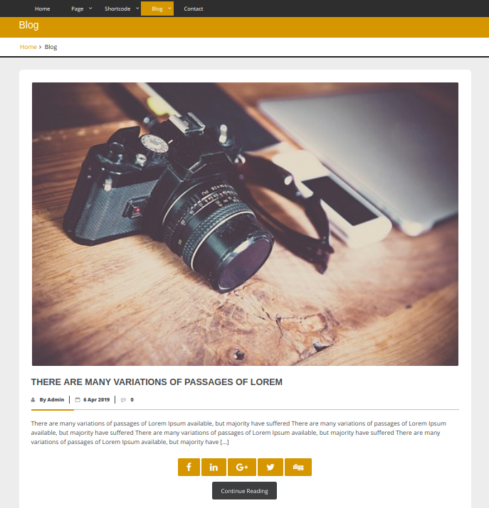 select Blog Full Width template