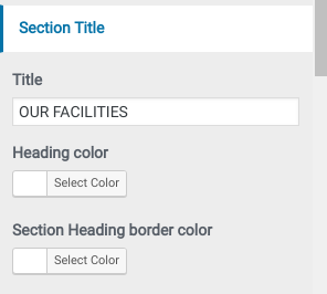 set Facility section