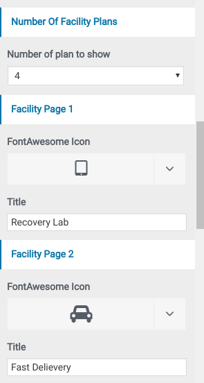 set Facility section