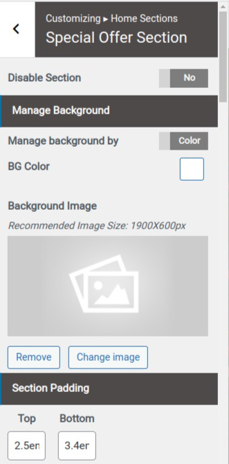 set contact section