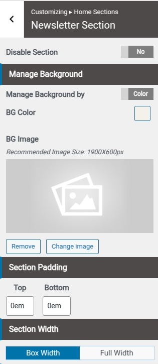 set contact section