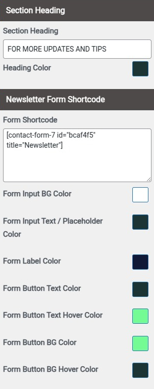 set contact section