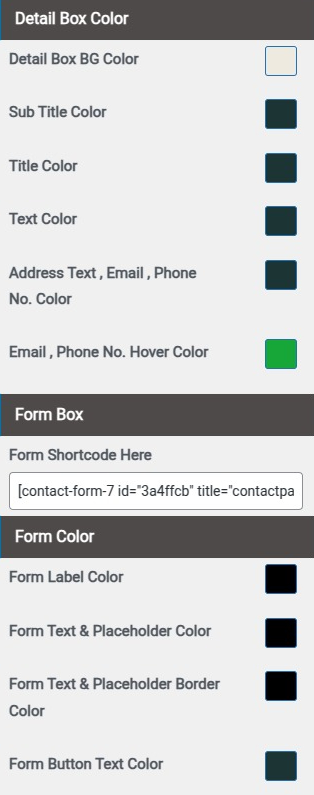 select Contact Page template