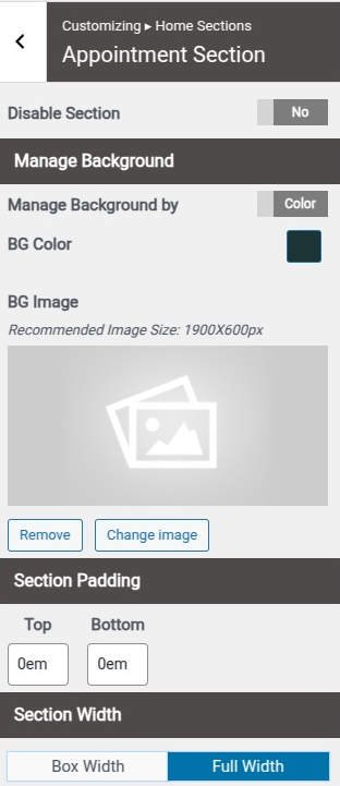 set Featured Page section