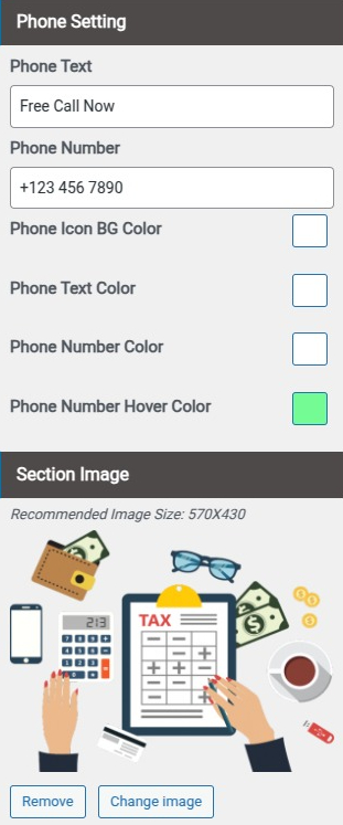 set Featured Page section