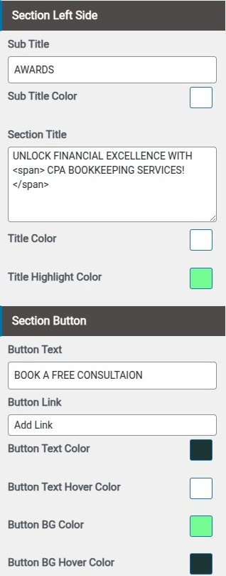 set Featured Page section