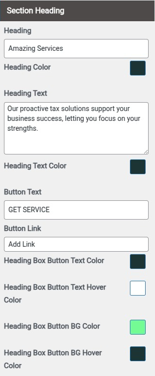 set Featured Page section