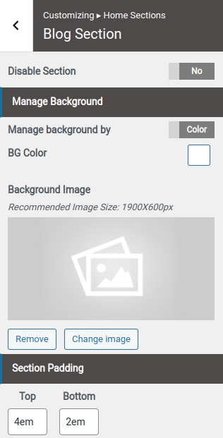 set Blog section
