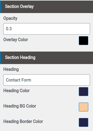 set contact section