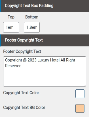 set Footer section