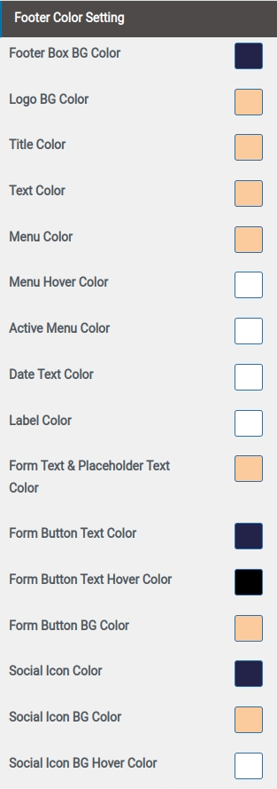 set Footer section