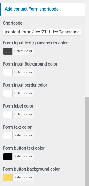 set Contact section