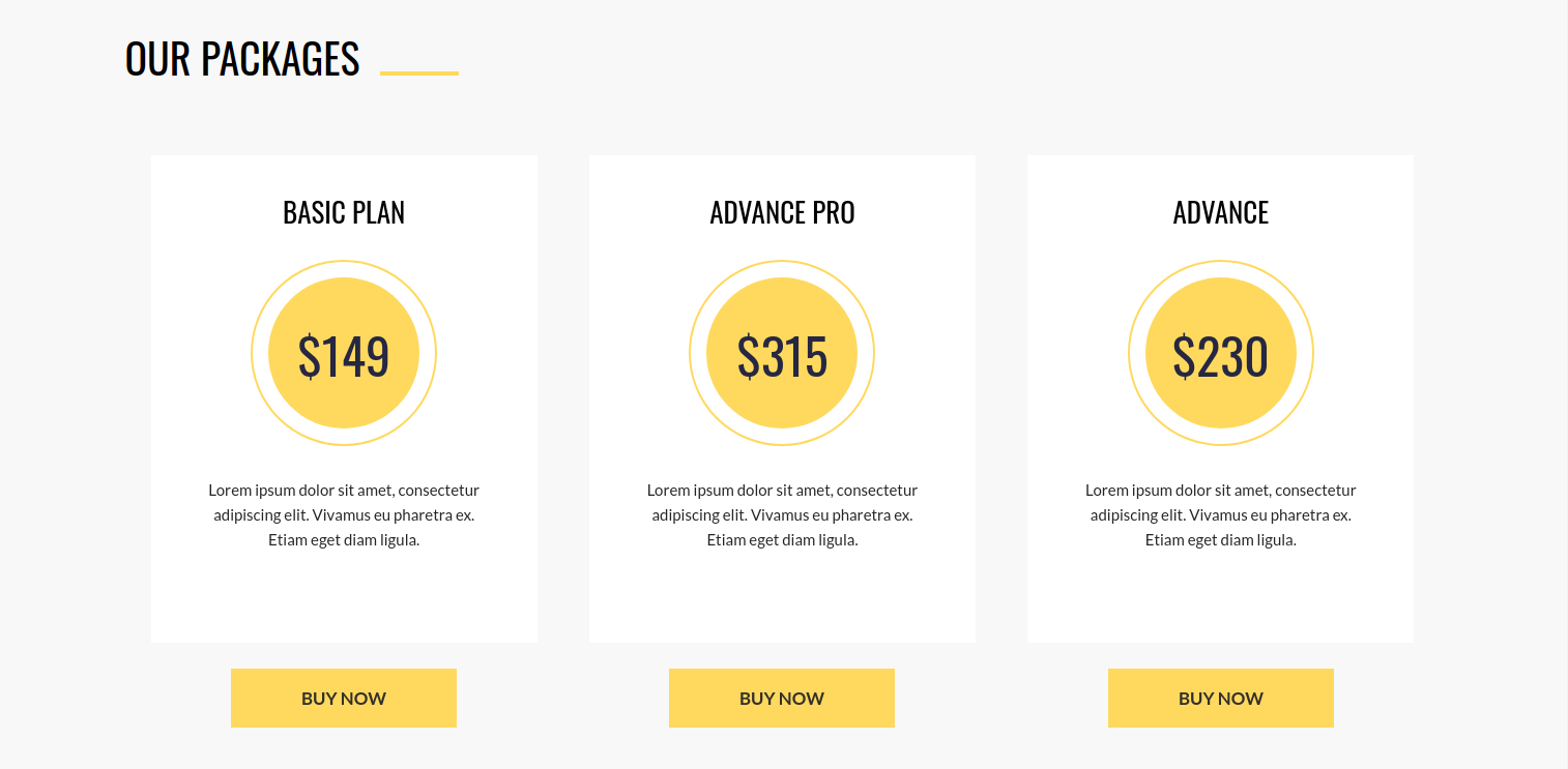 set Pricing section