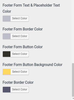 set Footer section