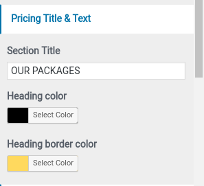 set Pricing section