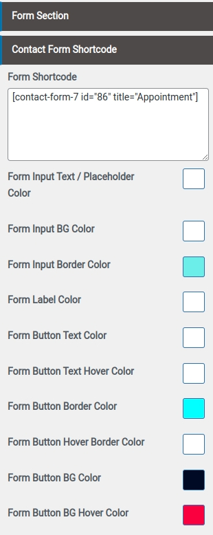 set contact section