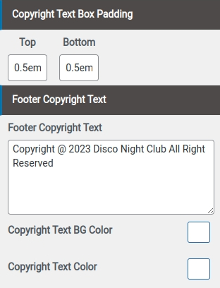 set Footer section