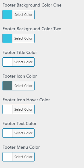 set Footer section