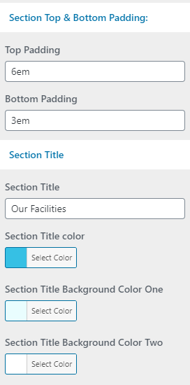 set Facility section