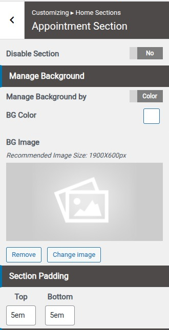 set contact section