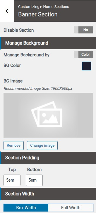 set Featured Page section
