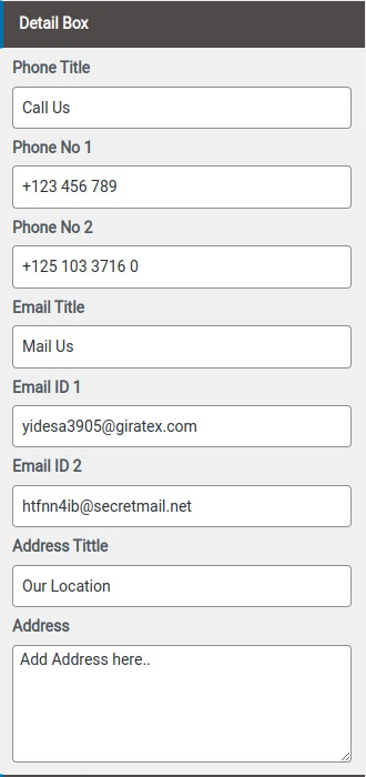 select Contact Page template