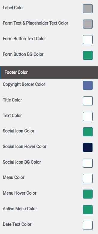 set Footer section