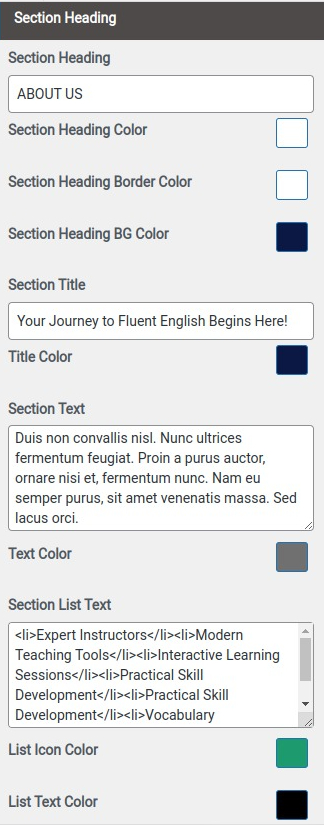 set Featured Page section