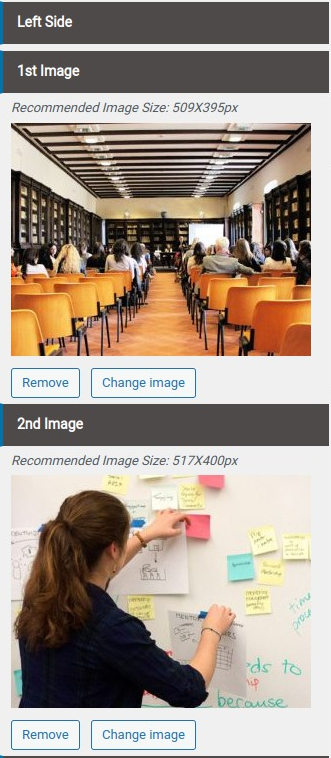 set Featured Page section