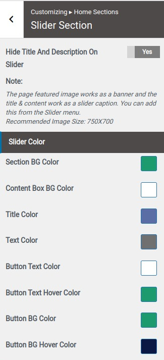 set slider