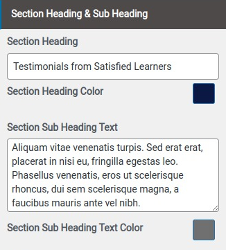 set Featured Page section